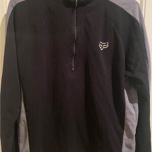 Fox Racing Men's XL Cycling Jersey Long Sleeve Quarter Zip Black Gray Pockets